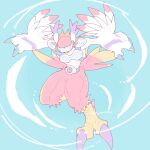 2023 4_fingers ambiguous_gender bandai_namco blue_background claws digimon digimon_(species) feathers feet fingers fur multicolored_tail pg_enaena red_body red_feathers silphymon simple_background solo tail talons toes white_body white_fur