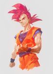  1boy dragon_ball dragonball_z red_eyes red_hair solo son_gokuu super_saiyan_god supobi 