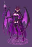 antelope anthro armor bat_wings big_breasts big_wings black_armor black_clothing black_panties black_sclera black_underwear black_weapon black_wings boots bovid bovid_demon breasts brown_hair clothing demon ear_piercing ear_ring female footwear gazelle geo_(pechallai) hair hand_on_leg hand_on_thigh hi_res high_heeled_boots high_heels highlights_(coloring) holding_object holding_spear holding_weapon horn looking_at_viewer magic magic_weapon mammal melee_weapon membrane_(anatomy) membranous_wings occult_symbol panties piercing pink_armor pink_cloak pink_eyes pink_hair pink_wings polearm purple_armor purple_cloak purple_eyes ring_piercing sigil solo spear spiked_wings spikes spikes_(anatomy) succubus symbol thomson&#039;s_gazelle true_antelope unconvincing_armor underwear weapon wing_spikes wings wmdiscovery93