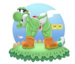 anthro dinosaur female genitals hi_res khallion mario_bros nintendo reptile scalie solo yoshi