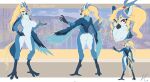 2023 4_claws 4_fingers 4_toes anisodactyl anthro arms_bent avian avian_feet beak biped bird blonde_hair blue_arms blue_beak blue_body blue_claws blue_ears blue_feathers blue_feet blue_hair blue_toe_claws blue_toes blue_wings breasts claws eye_through_hair eyebrow_through_hair eyebrows eyelashes eyelashes_through_hair facial_markings feather_tuft feathers featureless_breasts featureless_crotch feet female female_anthro fingers full-length_portrait hair head_markings hi_res lc79510455 lidigeneer_(lidigeneer) long_hair looking_at_viewer markings model_sheet multicolored_body multicolored_hair multiple_poses neck_tuft non-mammal_breasts portrait pose signature solo standing straight_legs tail tail_feathers talons three-quarter_view toe_claws toes translucent translucent_hair tuft two_tone_body two_tone_hair white_body winged_arms wings