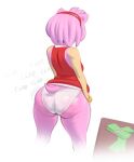 accessory amy_rose anthro ass_clapping big_butt bracelet butt clothed clothing clothing_lift dress dress_lift eulipotyphlan female hair hair_accessory hairband hedgehog jewelry looking_away mammal money panties pink_body pink_hair presenting presenting_hindquarters sega simple_background solo sonic_the_hedgehog_(series) thick_thighs tsudamaku twerking underwear white_background wide_hips