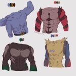 anthro ape arm_hair athletic athletic_anthro athletic_male biceps body_hair canid canine canis chest_hair felid feline fur generation_1_pokemon generation_4_pokemon generation_7_pokemon generation_8_pokemon gorilla group hair haplorhine hi_res humanoid hybrid incineroar lucario luucyfurr machamp male mammal multicolored_body multicolored_fur muscular muscular_anthro muscular_male nintendo nipples pokemon pokemon_(species) primate rillaboom semi-anthro