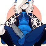 anthro arthropod balls corrin_(ht) erection genitals giant_leopard_moth hi_res insect lepidopteran male moth nude osaru_czan penis simple_background solo tiger_moth wings
