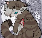 animal_skin ashfur_(warriors) blood bloodclanparty bodily_fluids bramblestar_(warriors) domestic_cat emo felid feline felis feral fluffy low_res mammal pelt_clothing simple_background skinned warriors_(book_series)