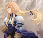  agrias_oaks armor blonde_hair braid final_fantasy final_fantasy_tactics gloves hands_on_hilt kotetsu_motoya long_hair single_braid solo sword weapon 