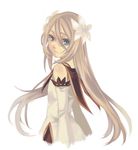  blue_eyes brown_hair detached_sleeves flower long_hair looking_back marta_lualdi miho_(mi) solo tales_of_(series) tales_of_symphonia tales_of_symphonia_knight_of_ratatosk 