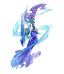  artist_request blue blue_skin breasts head_fins long_hair medium_breasts no_nipples official_art purple_hair red_eyes solo sword tales_of_(series) tales_of_symphonia tattoo topless undine_(tales) water weapon 