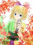  alice_margatroid bad_id bad_pixiv_id blonde_hair blue_eyes microphone short_hair solo touhou yjy 
