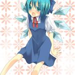  aqua_eyes aqua_hair cirno solo suzumura_tomo touhou wings 