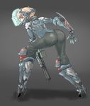  ass bad_id bad_pixiv_id blonde_hair copyright_request cyborg gun looking_back short_hair sigama solo weapon yellow_eyes 