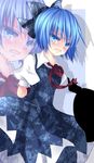  blue_eyes blue_hair bow cirno clenched_teeth crying crying_with_eyes_open mikazuki_sara short_hair solo tears teeth touhou 