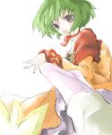  bad_id bad_pixiv_id choker dress farah_oersted green_hair maromi_(am97) orange_dress red_choker solo tales_of_(series) tales_of_eternia white_background yellow_eyes 