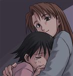  azumanga_daiou bad_id bad_pixiv_id closed_eyes comforting hug lowres mizuhara_koyomi multiple_girls no_eyewear shiwashiwa_no_kinchakubukuru takino_tomo tears 