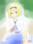  alice_margatroid bad_id bad_pixiv_id blonde_hair blue_eyes book grimoire grimoire_of_alice hairband necktie short_hair solo touhou yjy 