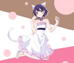  animal_ears bad_id bad_pixiv_id black_hair cat_ears cat_tail copyright_name dress hanekawa_tsubasa monogatari_(series) nekomonogatari purple_eyes short_hair solo tail ume_(plumblossom) 