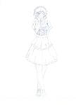  1girl akumart maid monochrome original simple_background sofia_(akumart) 