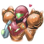  arm_cannon heart jcdr metroid power_suit samus_aran solo visor_(armor) weapon 