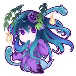  blue_hair fire ghost hamahime_(p&amp;d) purple_eyes puzzle_&amp;_dragons tit_(titus0121) 
