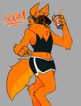 ambiguous_gender anthro digital_media_(artwork) english_text fanta gatotacato machine protogen simple_background solo sportswear surprise surprised_expression text