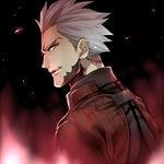  archer bad_id bad_pixiv_id blood dark_persona fate/stay_night fate_(series) grey_hair licking_lips lowres male_focus mitsuki_mitsuno solo tongue tongue_out white_hair yellow_eyes 