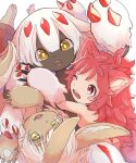  1other 2girls :3 androgynous animal_ear_fluff animal_ears body_fur brown_fur claws dark_skin extra_arms faputa fewer_digits fluffy furry furry_female furry_with_furry highres horizontal_pupils made_in_abyss mitty_(made_in_abyss)_(furry) monster_girl multiple_girls nanachi_(made_in_abyss) pachycope_bon pink_fur red_claws very_dark_skin whiskers white_fur white_hair 