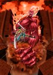  absurdres colossal_titan crusader_kevin highres mikasa_ackerman paradis_military_uniform shingeki_no_kyojin three-dimensional_maneuver_gear 