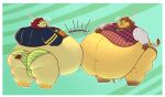  absurd_res animal_crossing anthro belly belly_to_belly big_belly big_butt butt clothed clothing duo elvis_(animal_crossing) felid ghgbn hi_res huge_belly hyper hyper_belly lion male male/male mammal morbidly_obese morbidly_obese_anthro mott_(animal_crossing) nintendo obese obese_anthro overweight overweight_anthro pantherine rumbling_stomach sweater sweater_vest thick_thighs topwear underwear vest 