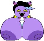 2024 alpha_channel anthro areola big_areola big_breasts big_nipples black_hair blue_clothing blue_highlights blue_overalls breast_play breasts catty_(undertale) clothed clothing digital_media_(artwork) domestic_cat duo ear_piercing ear_ring exposed_breasts eyelashes fangs felid feline felis female fingers fur genitals gold_ear_ring hair highlights_(coloring) huge_areola huge_breasts huge_nipples low_res male male/female mammal narrowed_eyes nipples open_mouth open_smile overalls penis penis_between_breasts piercing pixel_(artwork) purple_body purple_ears purple_face purple_fur raised_hand ring_piercing sex simple_background smile solo teeth third-party_edit titfuck transparent_background undertale_(series) wardrobe_malfunction white_penis yellow_sclera yellow_teeth yukinikkifurry