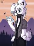  absurd_res anthro book clothed clothing detailed_background digital_media_(artwork) fennythefox fur hair hi_res humanoid lagomorph leporid male mammal mask rabbit reading reading_book rin_(fennythefox) simple_background solo tail 
