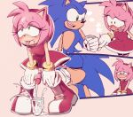  amy_rose anthro blush bodily_fluids cum cum_in_a_cup cum_in_container cum_in_mouth cum_inside drinking drinking_cum duo genital_fluids gynomorph hi_res intersex intersex/male male sega somedivs sonic_the_hedgehog sonic_the_hedgehog_(series) sweat unaware 