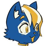  1:1 anthro biped blonde_eyebrows blonde_hair blue_body blue_ears blue_fur chizi domestic_cat e621 eyebrows felid feline felis fur hair hexerade male mammal mascot meme multicolored_hair pog_face pogchamp solo sticker two_tone_hair white_hair white_inner_ear yellow_eyes yellow_nose 