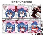  bad_end blue_hair blush chart crying crying_with_eyes_open hat izayoi_sakuya multiple_girls partially_translated red_eyes remilia_scarlet ribbon short_hair takorice tears touhou translation_request vampire when_you_see_it 
