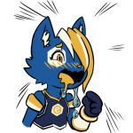 1:1 anthro biped blonde_eyebrows blonde_hair blue_body blue_ears blue_fur bodily_fluids chizi crying domestic_cat e621 emanata eyebrows felid feline felis fur hair hexerade male mammal mascot multicolored_hair solo sticker tears two_tone_hair white_hair white_inner_ear yellow_eyes yellow_nose 