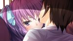  1girl blush eleonora_vletoblood game_cg hinasaki maternity_monsters!_~dekichaimashita!~ purple_hair 