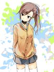  brown_eyes brown_hair cardigan futami_mami idolmaster idolmaster_(classic) long_hair side_ponytail solo yae_(mono110) 