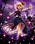  blonde_hair hair_ribbon highres open_mouth oubou outstretched_arms red_eyes ribbon rumia short_hair skirt solo touhou 