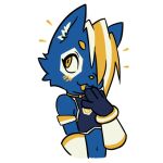  1:1 anthro biped blonde_eyebrows blonde_hair blue_body blue_ears blue_fur chizi domestic_cat e621 eyebrows felid feline felis fur hair hexerade male mammal mascot multicolored_hair solo sticker two_tone_hair white_hair white_inner_ear yellow_eyes yellow_nose 
