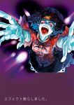  bad_id bad_pixiv_id blue_hair breasts fangs hat jiangshi medium_breasts miyako_yoshika ofuda open_mouth outstretched_arms pale_skin red_eyes short_hair skirt solo touhou yukizen zombie_pose 