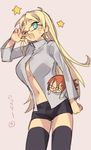  1girl blonde_hair doll genderswap glasses karin_(naruto) karin_(naruto)_(cosplay) long_hair naruko naruto naruto_shippuuden thighhighs wink 