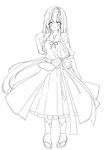  blush greyscale hikanyan lineart long_hair monochrome original solo very_long_hair 