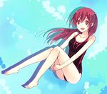  bad_id bad_pixiv_id competition_swimsuit free! jouji long_hair matsuoka_gou one-piece_swimsuit ponytail red_eyes red_hair swimsuit 
