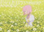  animated animated_gif estellise_sidos_heurassein field flower green_eyes lowres pink_hair tales_of_(series) tales_of_vesperia 
