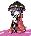  blush bowl bowl_hat hat holding_needle ichimi minigirl needle purple_eyes purple_hair short_hair smile sukuna_shinmyoumaru touhou 