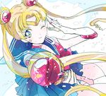  bad_id bad_pixiv_id bishoujo_senshi_sailor_moon blonde_hair blue_eyes blue_sailor_collar blue_skirt bow camelot choker cutie_moon_rod double_bun elbow_gloves gloves heart holding holding_wand long_hair one_eye_closed red_bow red_choker rod sailor_collar sailor_moon sailor_senshi_uniform school_uniform serafuku sideways_glance skirt solo tsukino_usagi twintails wand white_gloves wings 