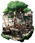  5boys auruo_bossard black_hair blonde_hair book brown_hair chair chalk chalkboard classroom crossed_legs curtains desk erd_gin eren_yeager gunter_shulz hinota levi_(shingeki_no_kyojin) multiple_boys paper paper_airplane paradis_military_uniform petra_ral shingeki_no_kyojin sitting three-dimensional_maneuver_gear tree 