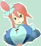  blue_eyes breasts bushizo cum fuuro_(pokemon) gym_leader large_breasts paizuri pokemon red_hair 