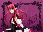 blue_eyes claws detached_sleeves dress elizabeth_bathory_(fate) elizabeth_bathory_(fate)_(all) fate/extra fate/extra_ccc fate_(series) horns long_hair pink_hair pointy_ears ryugun solo two_side_up 