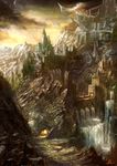  highres matsura_ichirou mountain no_humans original scenery water waterfall 