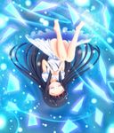  barefoot black_hair closed_eyes dress long_hair machikado_no_boushiya sword_art_online upside-down yui_(sao) 